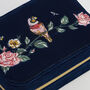 Rosy Posy Embroidered Blue Large Jewellery Box, thumbnail 3 of 6