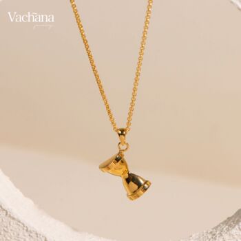 Hourglass Roman Numeral Gold Vermeil, Sterling Silver Necklace, 2 of 12