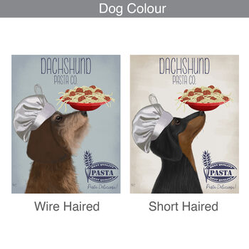 Dachshund Pasta Company Art Print, Framed Or Un Framed, 2 of 9