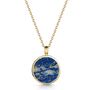 Lapis Lazuli Modern Round Locket – 18 K Gold Plated, thumbnail 1 of 9