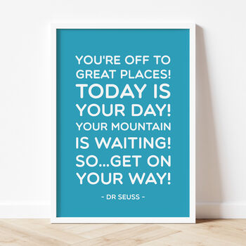 Dr Seuss 'Oh The Places You'll Go' Quote Print, 9 of 12