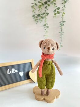 Handmade Crochet Teddy Bear With Clothes, 3 of 12