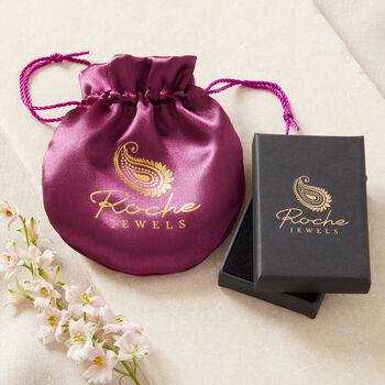 Garnet Triple Stone Gold Plated Silver Drop Earrings, 11 of 12