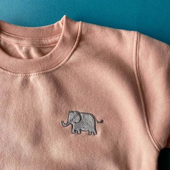 Children's Personalised Embroidered Elephant Sweatshirt, 3 of 5