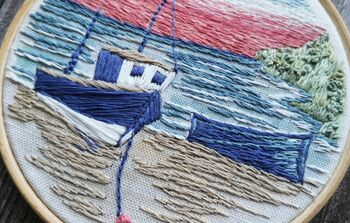 Moored Boats Embroidery Kit, 6 of 8