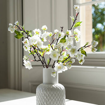 Cream Blossom Spray In Geometric Vase, 6 of 6
