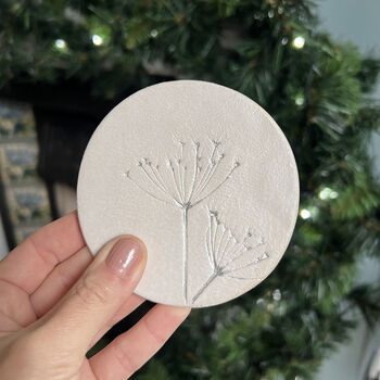 Silver Wild Flower Ceramic Coasters, 4 of 8