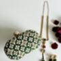 Jordan Oval Green Embroidered Clutch, thumbnail 7 of 7
