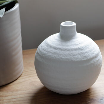 White Round Bud Vase, 3 of 3