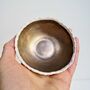 Handmade Mini Gold Ceramic Pottery Ring Dish, thumbnail 3 of 7