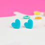 Colourful Love Heart Earrings, thumbnail 2 of 5