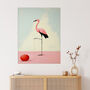 Playful Flamingo Fun Pink Bird Wall Art Print, thumbnail 1 of 6