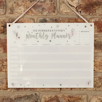 Personalised A3 Wipe Clean Acrylic Monthly Wall Planner, 3 of 3