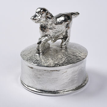 Personalised Engraved Spaniel Pewter Trinket Box Gift, 5 of 9
