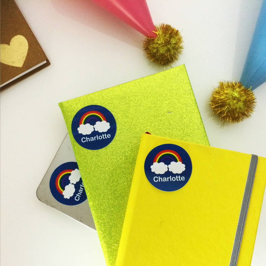 personalised children's rainbow stickers by perfect personalised gifts