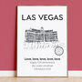 The Bellagio Las Vegas Illustrated Art Print, thumbnail 1 of 6