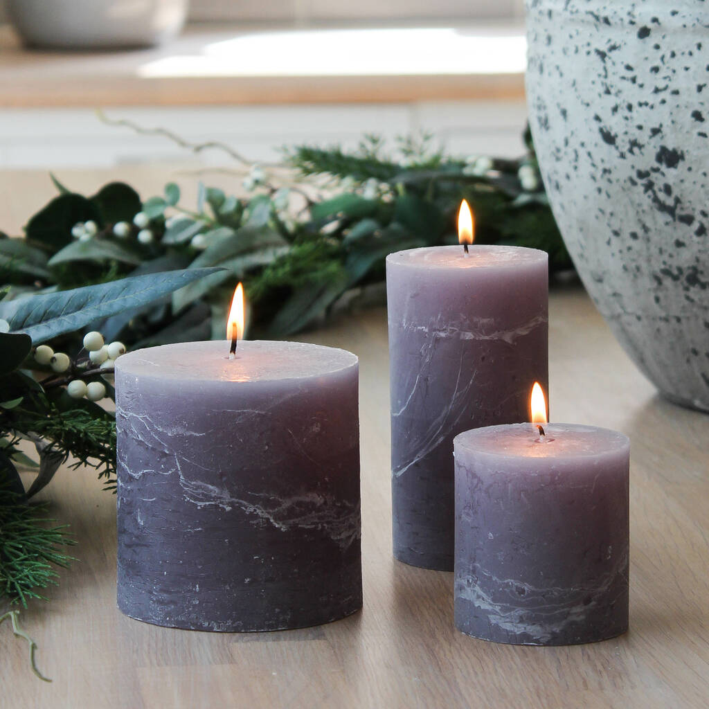 Grey Textured Pillar Candle By Marquis & Dawe | notonthehighstreet.com