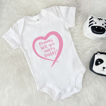 Personalised Proposal In A Heart Babygrow, 7 of 9