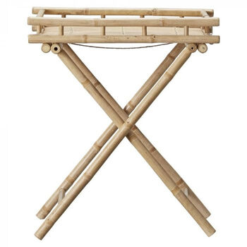 Organic Bamboo Outdoor Tray Side Table, 4 of 5