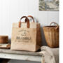 Personalised Easter Bunny Jute Market Tote Bag With Leather Handles, thumbnail 2 of 2