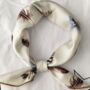White And Black Feather Imitation Small Square Scarf, thumbnail 1 of 7