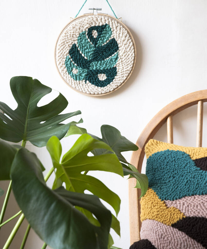 Monstera Leaf Punch Needle Kit By The Modern Crafter