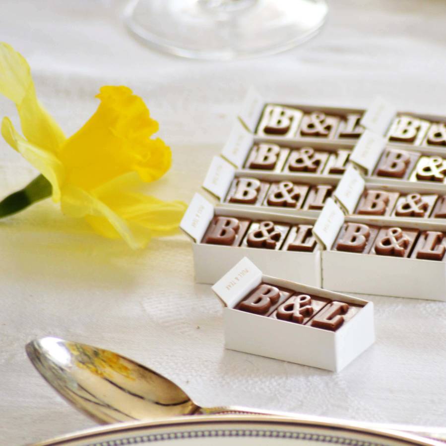 personalised chocolate wedding favours by morse toad chocolate