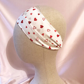Heart Print Silk Anya Headband, 3 of 3