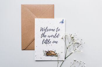 New Baby Welcome Plantable Wildflower Seeded Card, 2 of 3