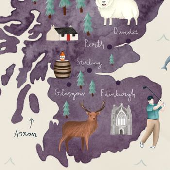 Scotland Illustrated Map Fine Art Giclee Print, 4 of 5