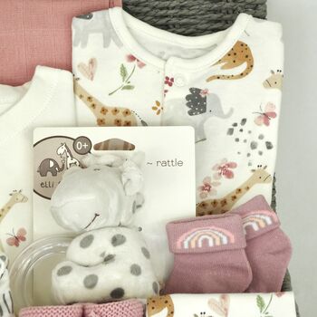 The Cutest Safari New Baby Gift Set Hamper, 4 of 7