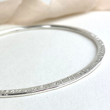 The Angel Personalised Hammered Bangle, 3 of 5