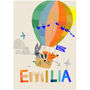 Personalised Balloon Print With Woodland Animals, thumbnail 1 of 12