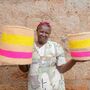 Orange And Turquoise Stripe Storage Baskets, thumbnail 9 of 9