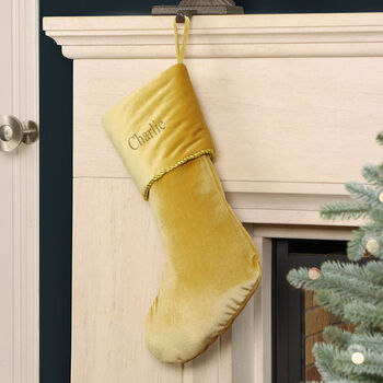 Modern Luxe Personalised Velvet Christmas Stockings, 3 of 4