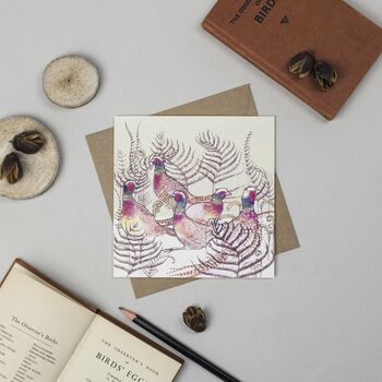 'Ring Necked Pheasants' Christmas Card, 2 of 2