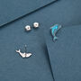 Sterling Silver Dolphin And Whale Mismatched Stud Earrings, thumbnail 3 of 12