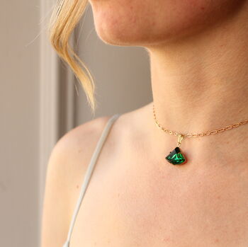 Art Deco Emerald Green Necklace Pendant, 2 of 6