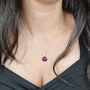 Pink Tourmaline October Birthstone Silver Necklace, thumbnail 2 of 5