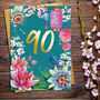90th Birthday Floral Decorative Card, thumbnail 1 of 3