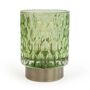 Green Embossed Glass And Brushed Gold Table Lamp, thumbnail 5 of 5