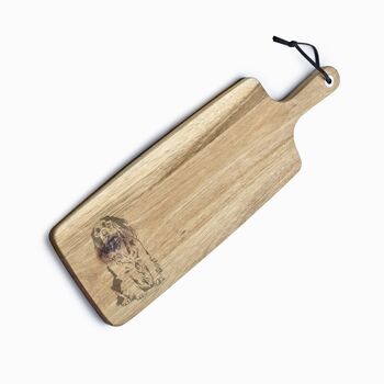 Personalised King Charles Cavalier Engraved Acacia Serving Board, 3 of 4