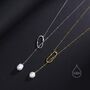 Organic Shape Baroque Pearl Pendant Lariat Necklace, thumbnail 6 of 10