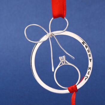 Christmas Proposal Bauble Decoration. Sterling Silver, 8 of 9