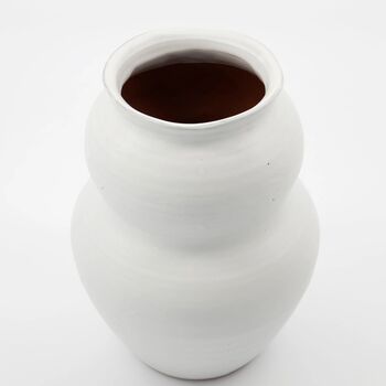 Tall Juno Handmade White China Vase, 2 of 5