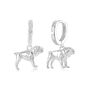 Sterling Silver English Bulldog 3D Earrings, thumbnail 1 of 5