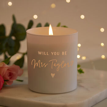 Personalised 'Will You Be?' Proposal Candle, 2 of 8