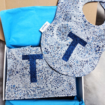 Liberty New Baby Starry Blanket And Bib Gift Set, 4 of 6