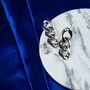 Steel Punk Cuban Link Chain Tassel Dangle Drop Stud Earrings, thumbnail 6 of 7