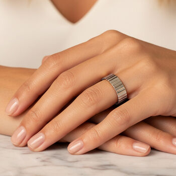 Thick Sterling Silver Croissant Women's Ring, 4 of 6